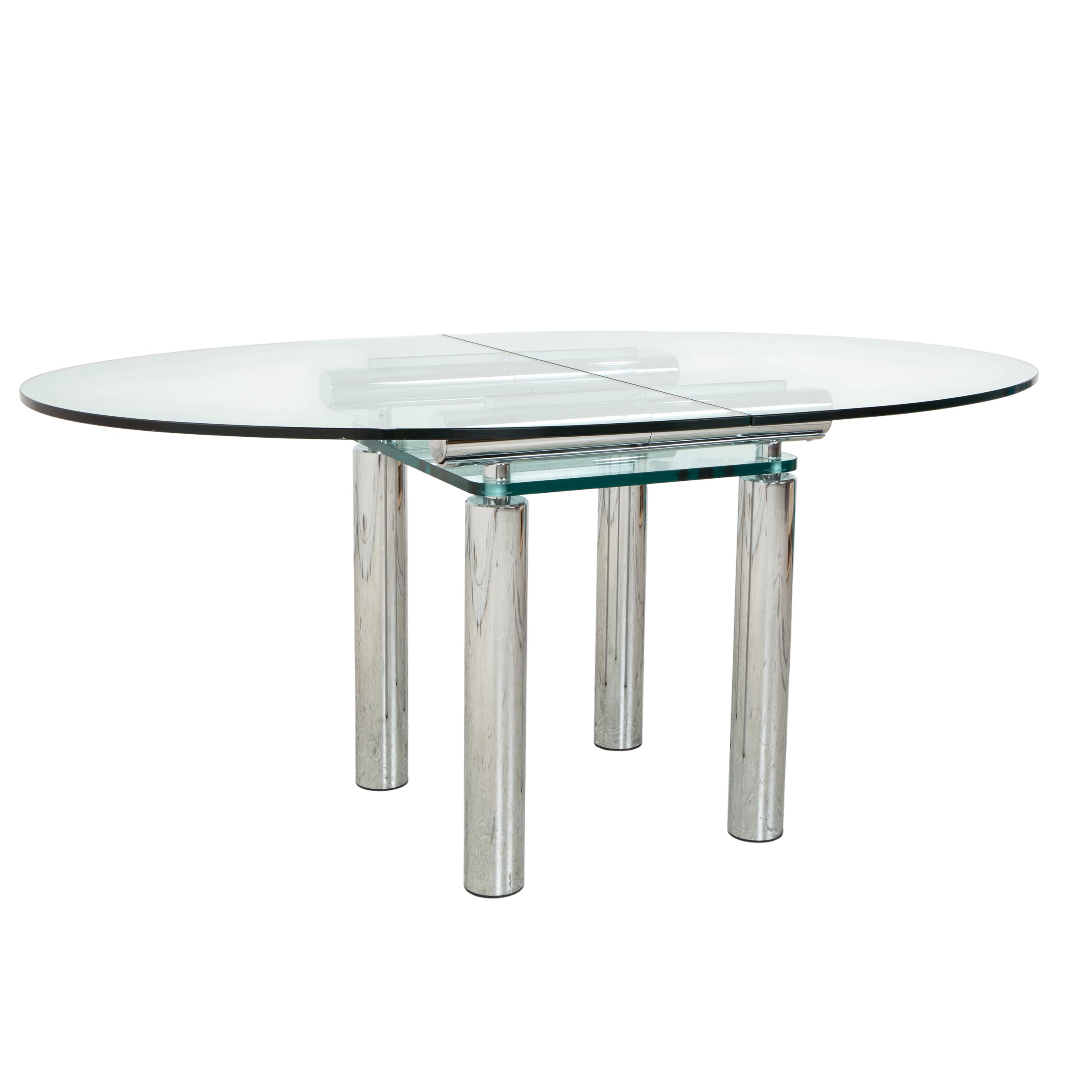 Draenert Glass Dining Table Silver