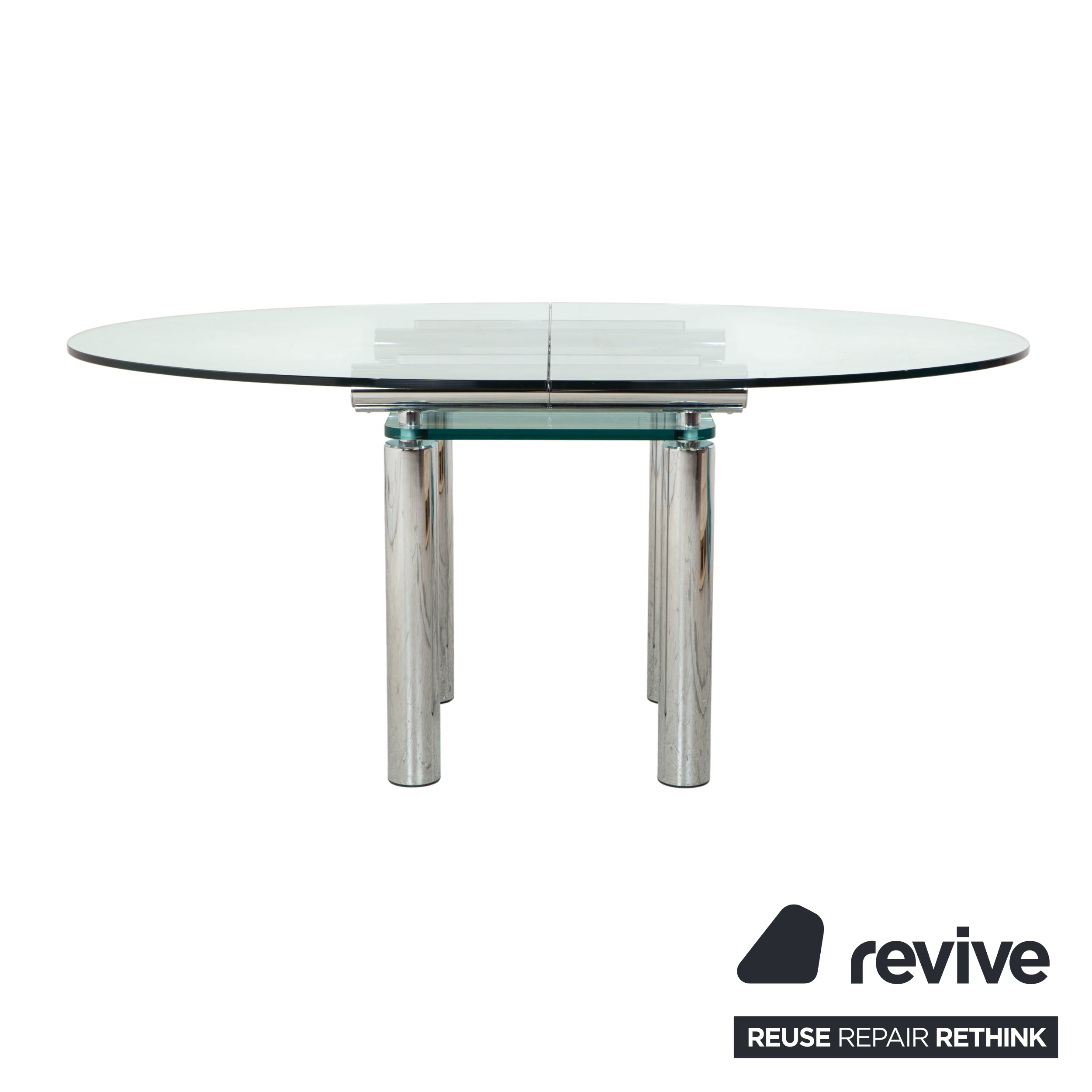 Draenert Glass Dining Table Silver