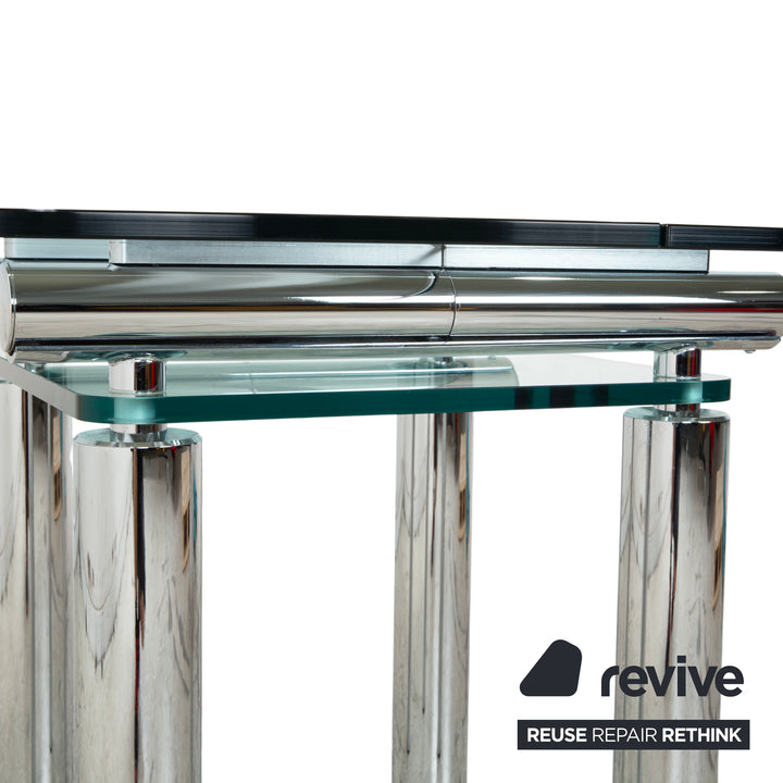 Table de salle à manger en verre argenté Draenert Titan III