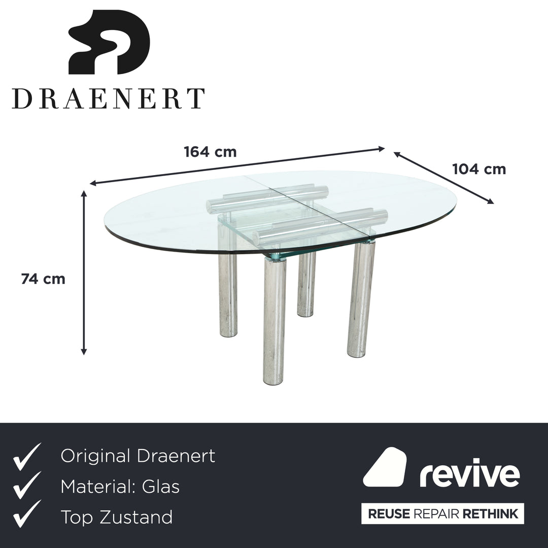 Table de salle à manger en verre argenté Draenert