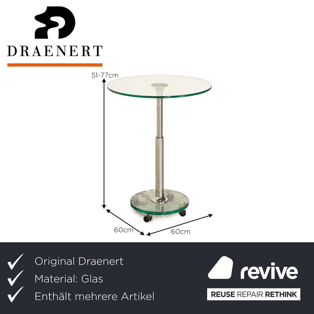Draenert Lift Glas Tisch Garnitur Silber Couchtisch Funktion