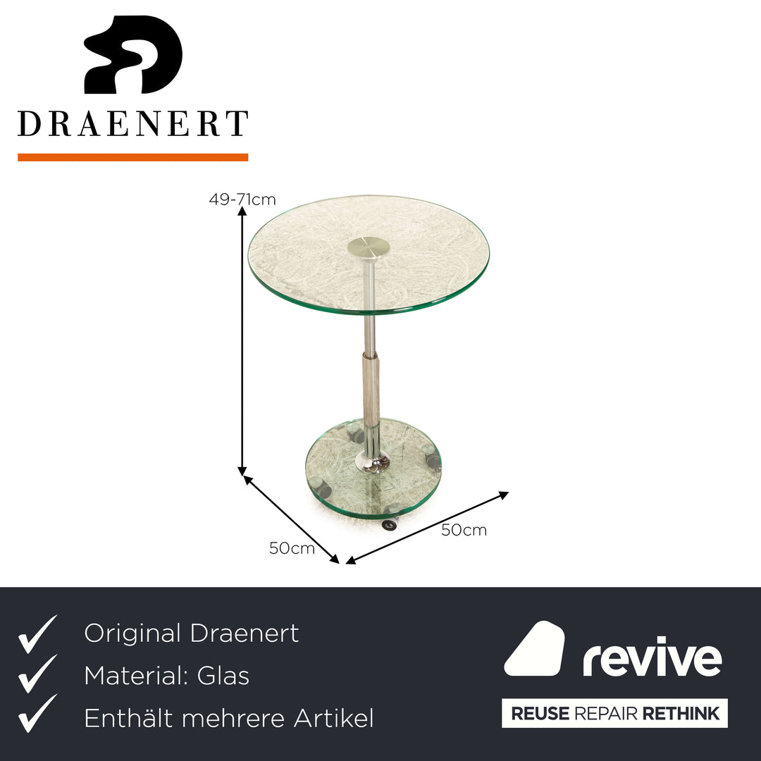 Draenert Lift Glas Tisch Garnitur Silber Couchtisch Funktion