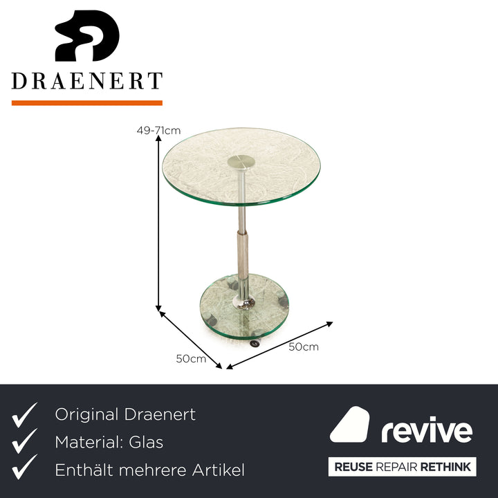 Draenert Lift Glas Tisch Garnitur Silber Couchtisch Funktion