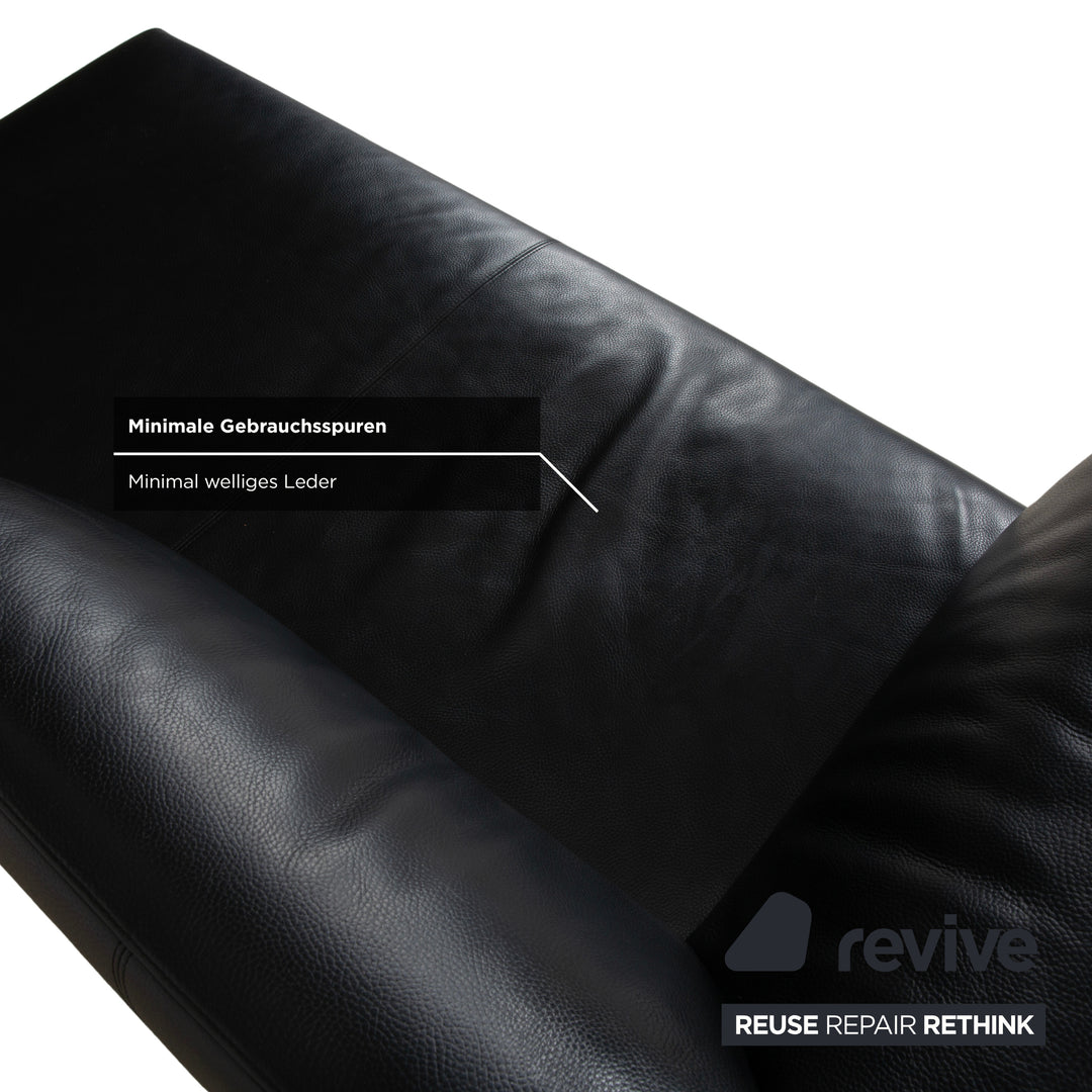 Fauteuil suspendu Cube en cuir noir à trois points