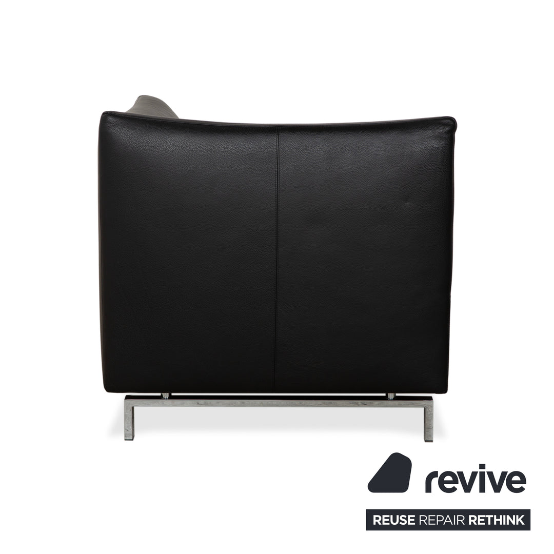 Fauteuil suspendu Cube en cuir noir à trois points