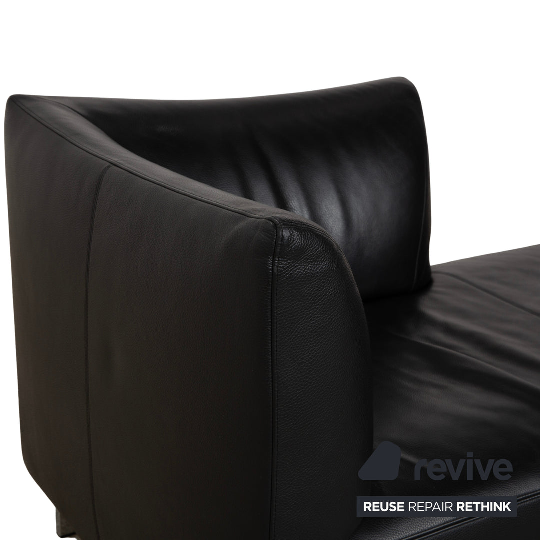 Dreipunkt Cube Leder Liege Schwarz