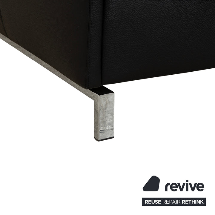 Dreipunkt Cube Leder Liege Schwarz