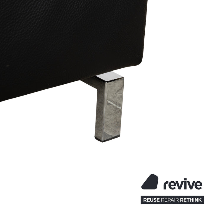 Fauteuil suspendu Cube en cuir noir à trois points