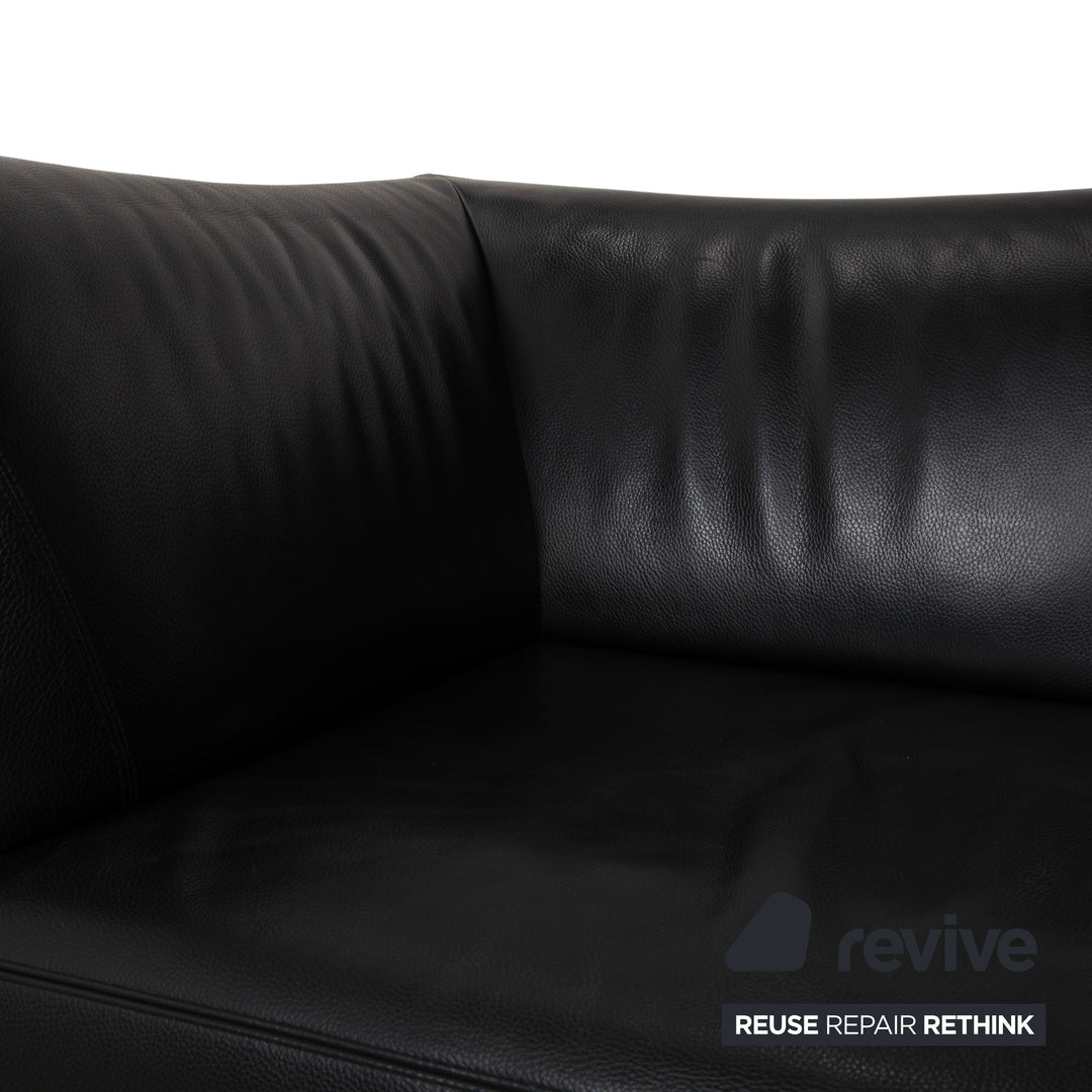 Fauteuil suspendu Cube en cuir noir à trois points