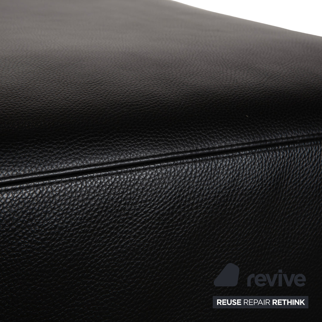 Dreipunkt Cube Leder Liege Schwarz