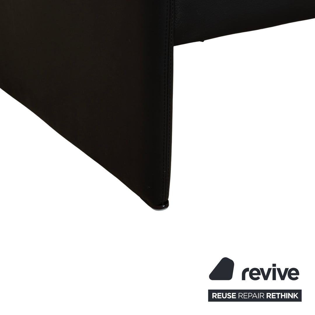 Canapé deux places Scala en cuir noir à trois points