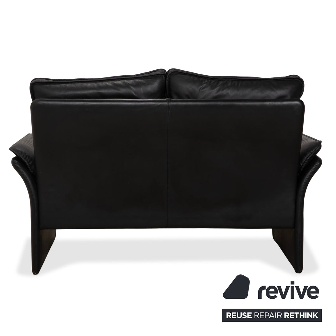 Canapé deux places Scala en cuir noir à trois points