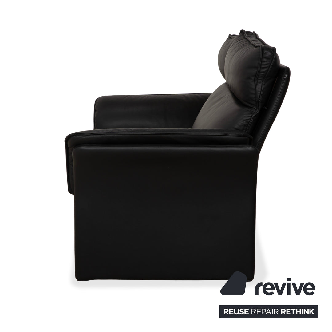 Dreipunkt Scala Leder Zweisitzer Schwarz Sofa Couch