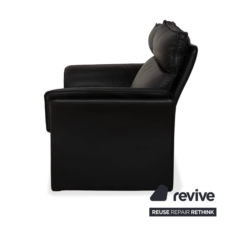 Dreipunkt Scala Leder Zweisitzer Schwarz Sofa Couch