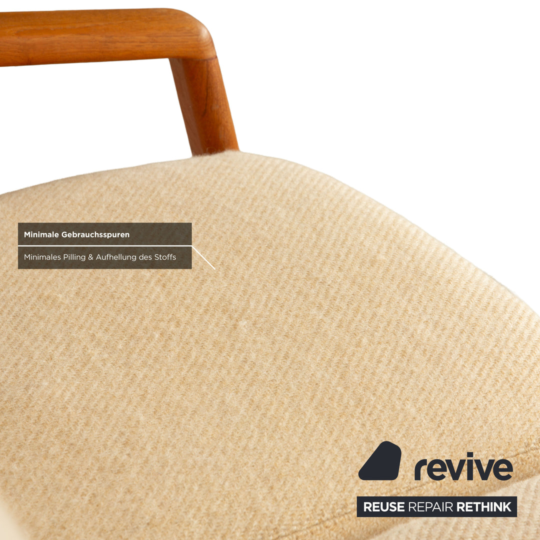 Dyrlund Garnitur 2x Zweisitzer Holz Stoff Braun Beige Mid Century