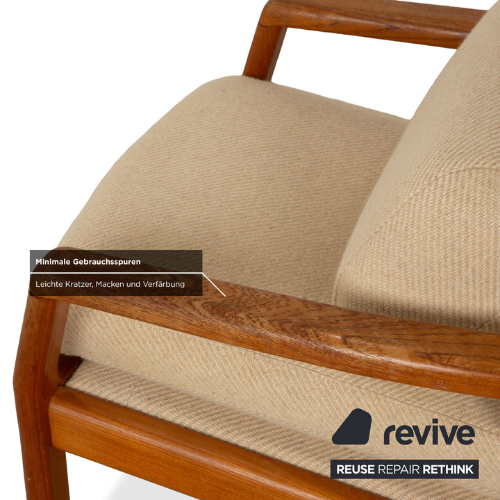 Dyrlund Sessel Holz Stoff Braun Beige Mid Century