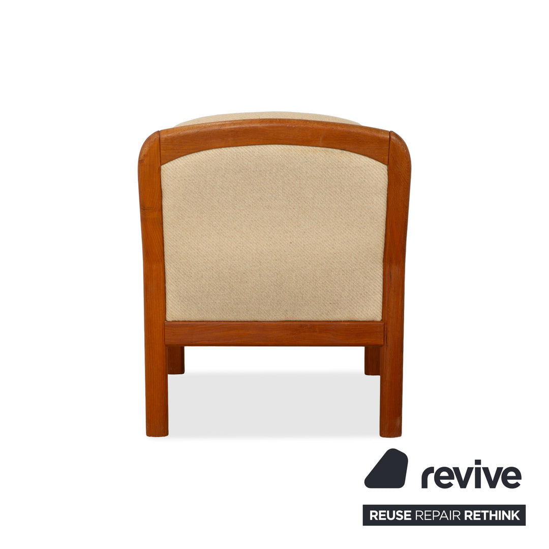 Dyrlund Sessel Holz Stoff Braun Beige Mid Century