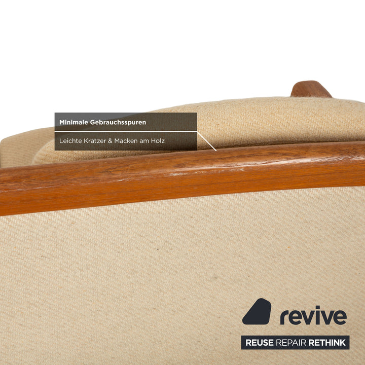 Dyrlund Zweisitzer Holz Stoff Braun Beige Mid Century