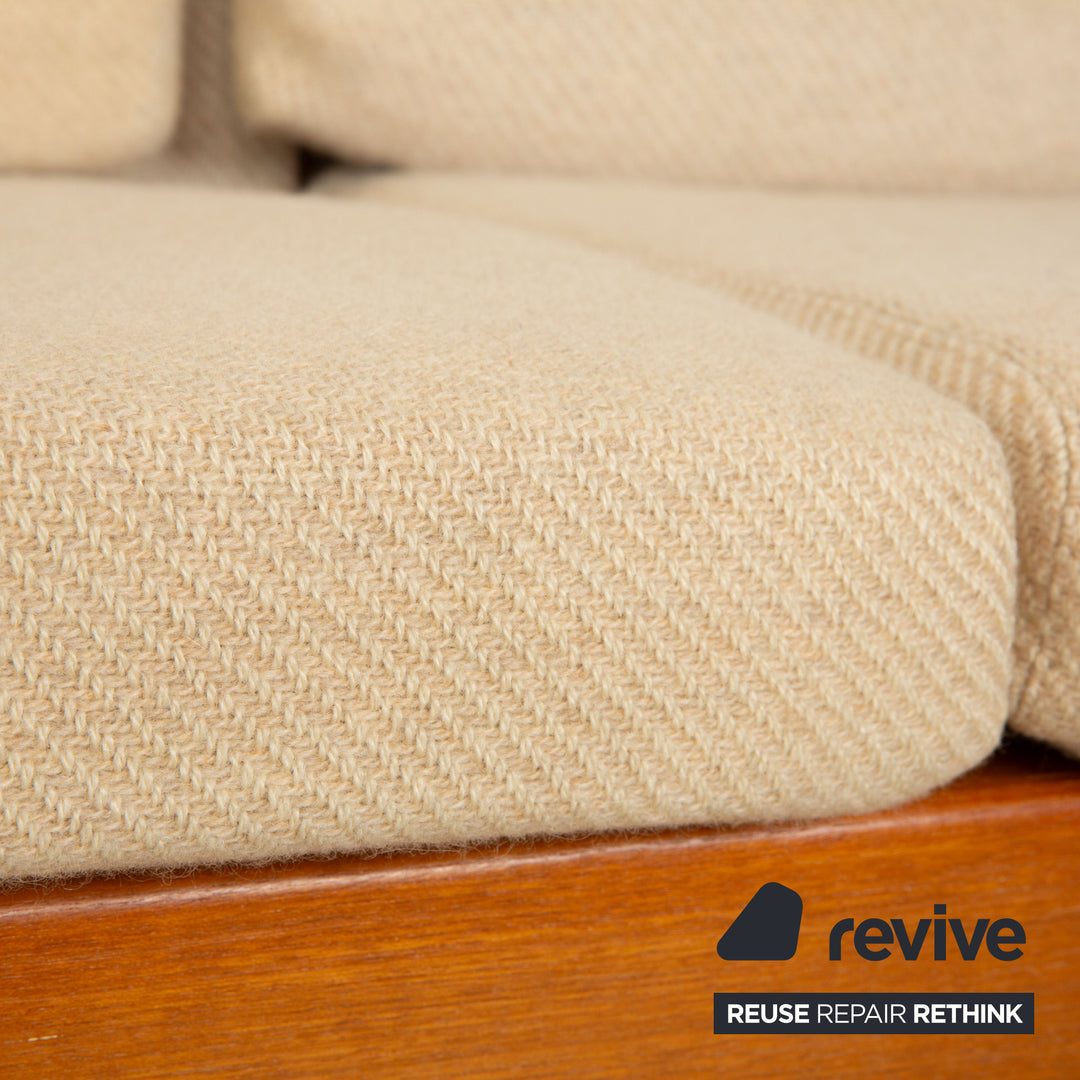 Dyrlund Zweisitzer Holz Stoff Braun Beige Mid Century