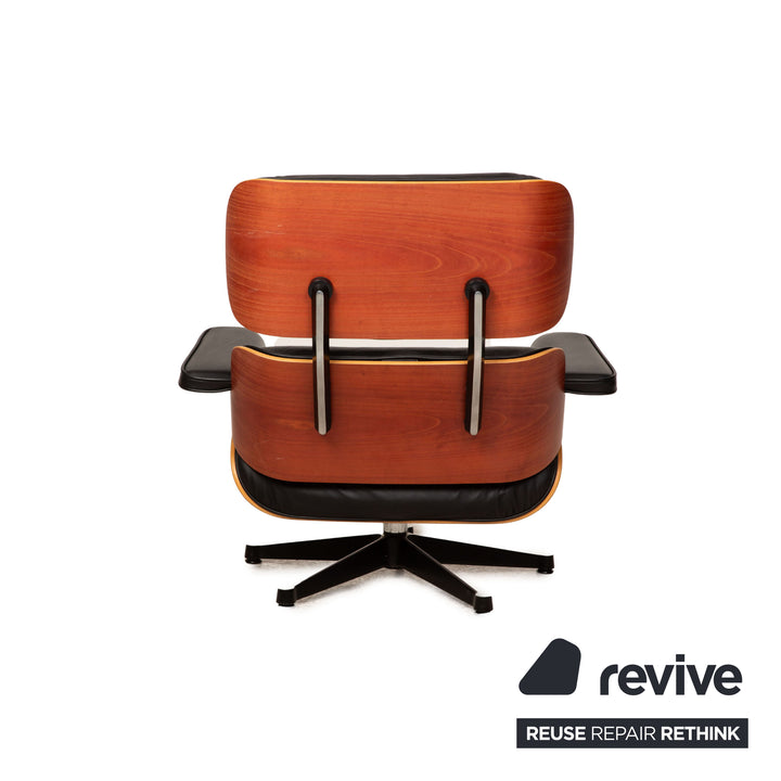 Vitra Eames Lounge Chair Black Leather Armchair incl. Ottoman