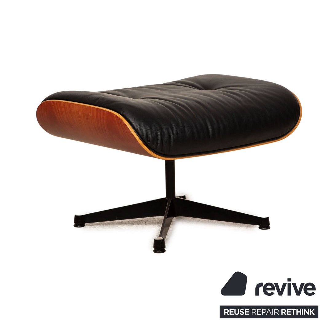 Vitra Eames Lounge Chair Black Leather Armchair incl. Ottoman