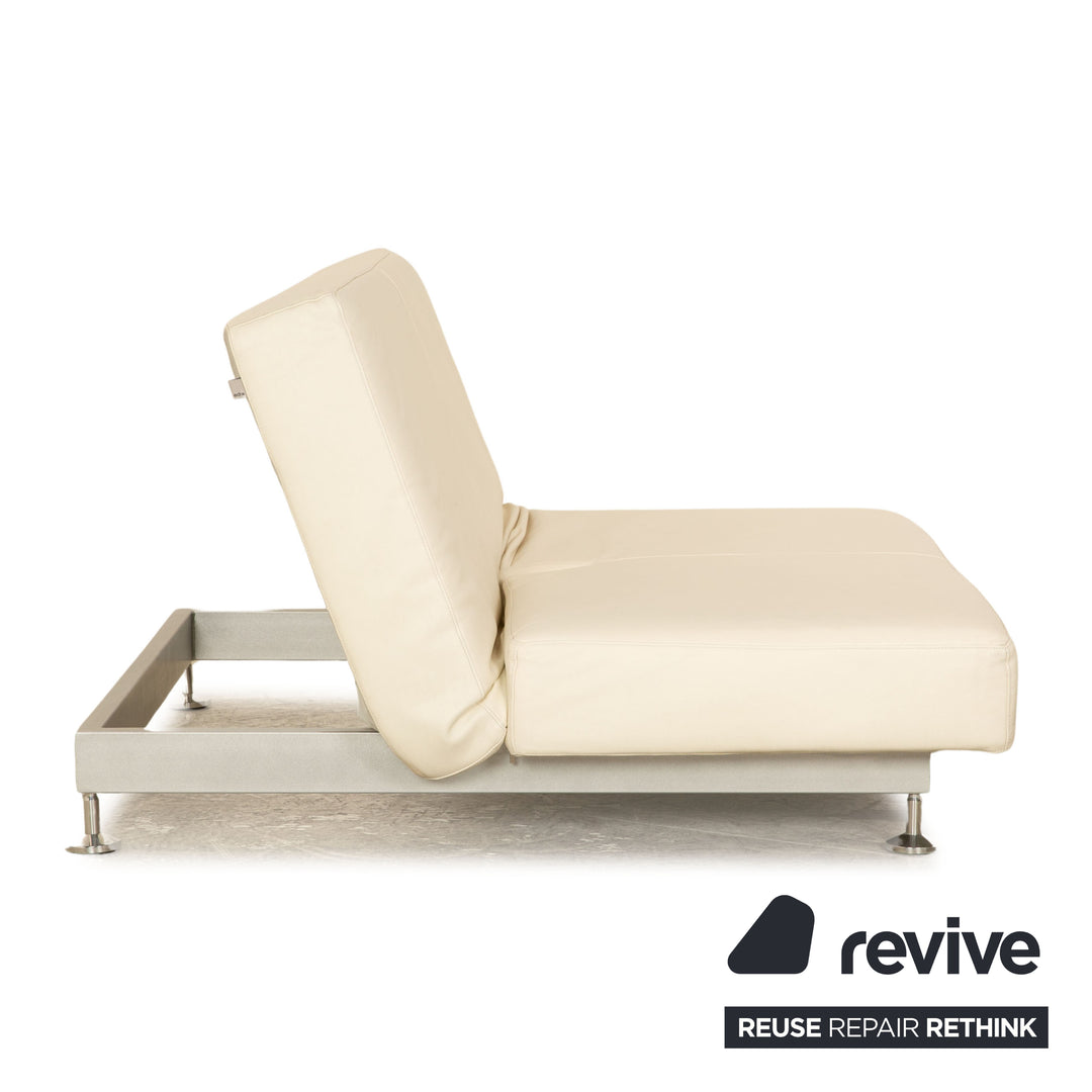 Edra Damier læder to-personers creme sofa sofa manuel funktion sovefunktion