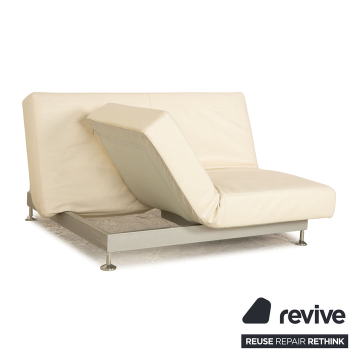 Edra Damier læder to-personers creme sofa sofa manuel funktion sovefunktion