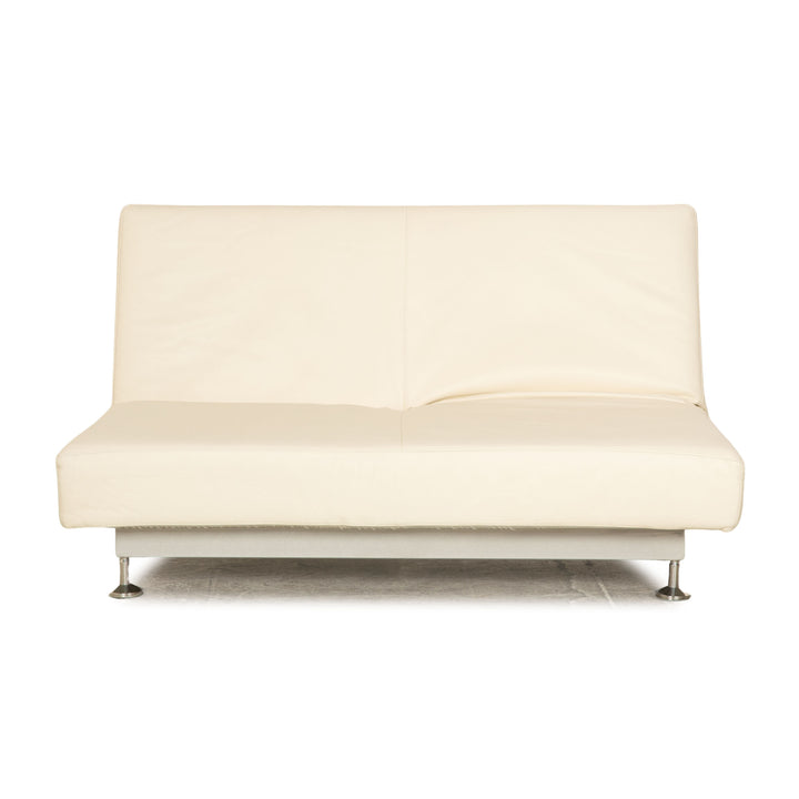 Edra Damier læder to-personers creme sofa sofa manuel funktion sovefunktion
