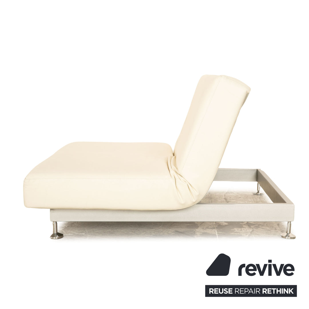 Edra Damier læder to-personers creme sofa sofa manuel funktion sovefunktion