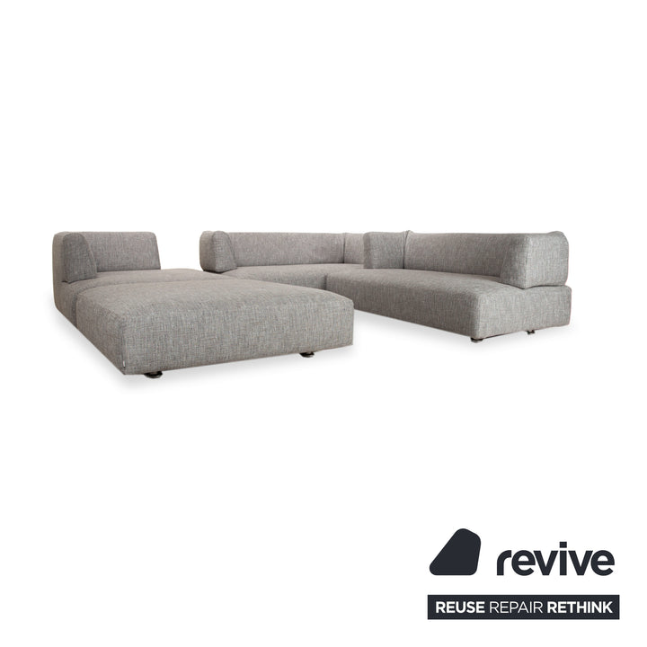 Edra L‘Homme & la Femme Stoff Ecksofa Grau Sofa Couch manuelle Funktion Francesco Binfaré
