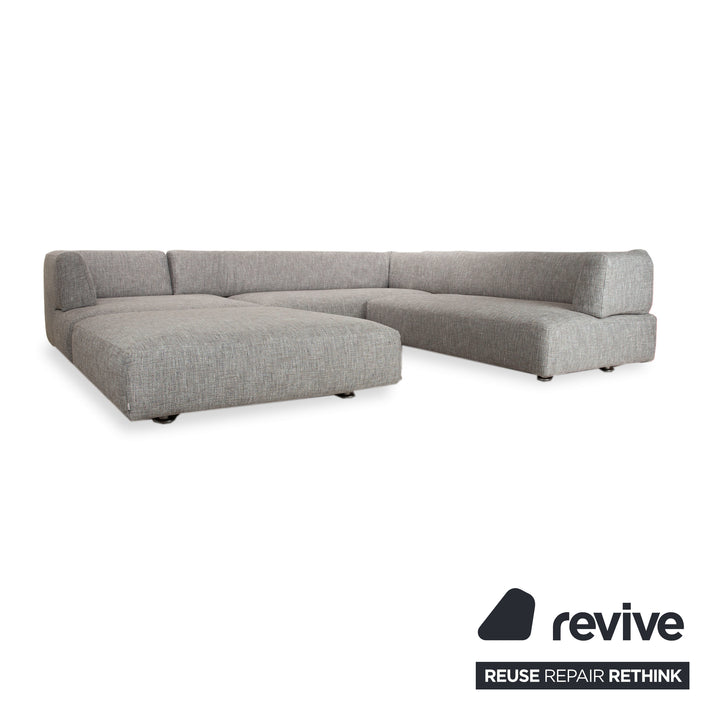 Edra L‘Homme & la Femme Stoff Ecksofa Grau Sofa Couch manuelle Funktion Francesco Binfaré