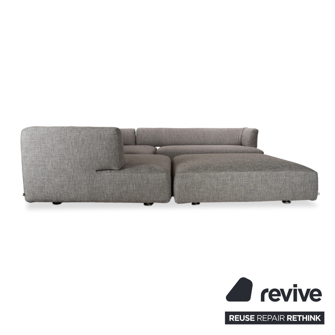 Edra L‘Homme & la Femme Stoff Ecksofa Grau Sofa Couch manuelle Funktion Francesco Binfaré