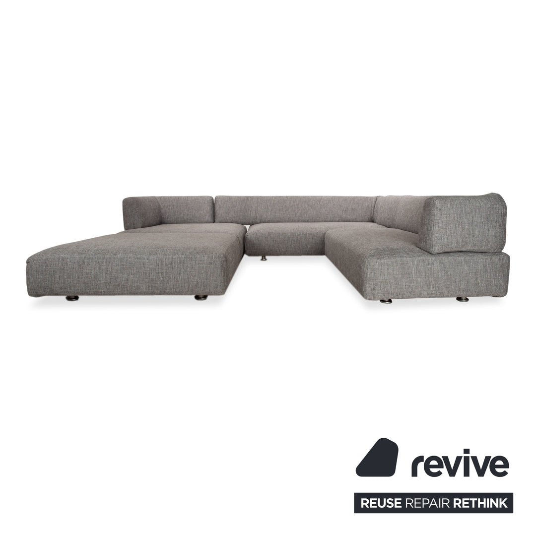 Edra L‘Homme & la Femme Stoff Ecksofa Grau Sofa Couch manuelle Funktion Francesco Binfaré