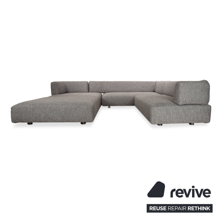Edra L‘Homme & la Femme Stoff Ecksofa Grau Sofa Couch manuelle Funktion Francesco Binfaré