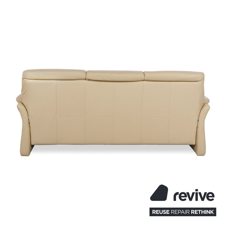 Elastoform læder treseters sofa creme beige manuel funktion