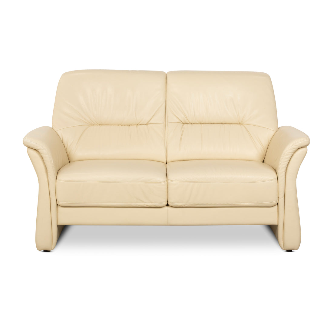 Elastoform Leder Zweisitzer Creme manuelle Funktion Sofa Couch