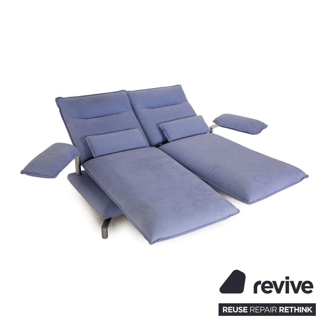 Erpo Avantgarde AV 400 Canapé 2 places en tissu bleu Fonction canapé