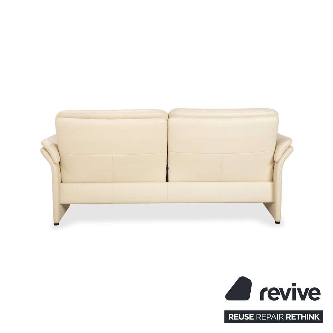 Erpo Chalet Garniture en Cuir Canapé Deux Places Pouf Crème Beige Sofa Canapé fonction manuelle