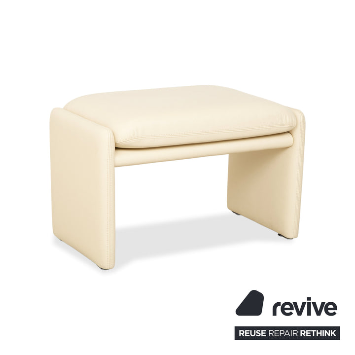 Erpo Chalet Garniture en Cuir Canapé Deux Places Pouf Crème Beige Sofa Canapé fonction manuelle