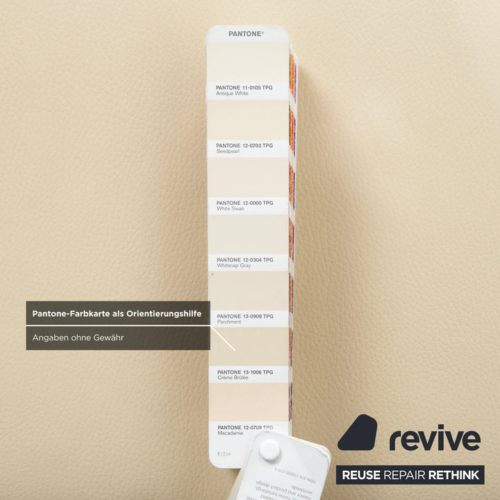 Erpo Chalet Leder Hocker Creme Beige