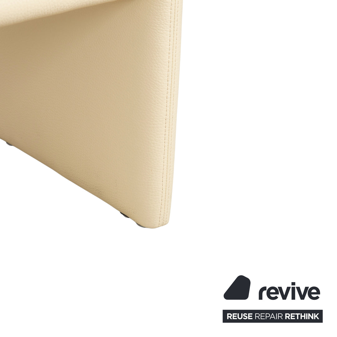 Erpo Chalet Leder Hocker Creme Beige