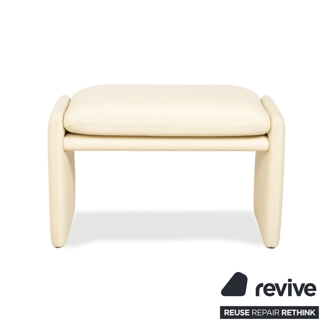 Erpo Chalet Leder Hocker Creme Beige