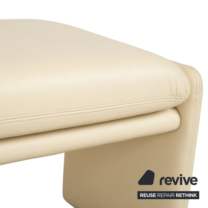 Erpo Chalet Leder Hocker Creme Beige