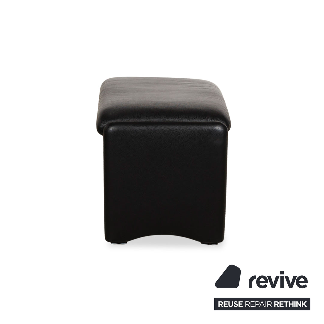 Erpo Chalet Leather Stool Black