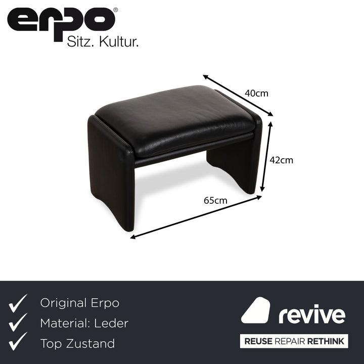 Erpo Chalet Leather Stool Black