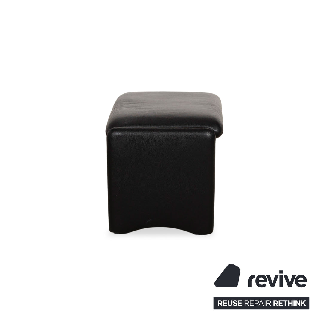 Erpo Chalet Leather Stool Black