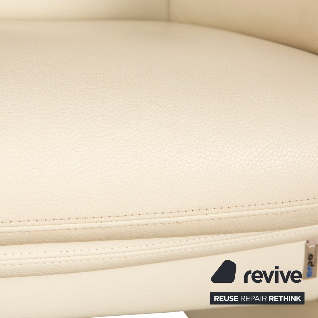 Erpo Chalet Leder Sessel Creme manuelle Funktion