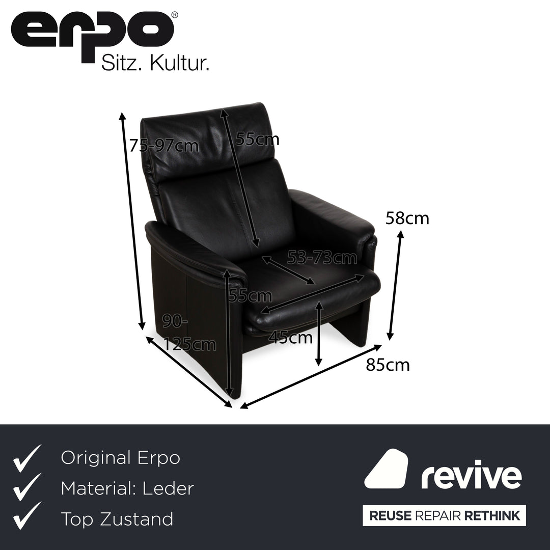 Fauteuil en cuir Erpo Chalet Noir