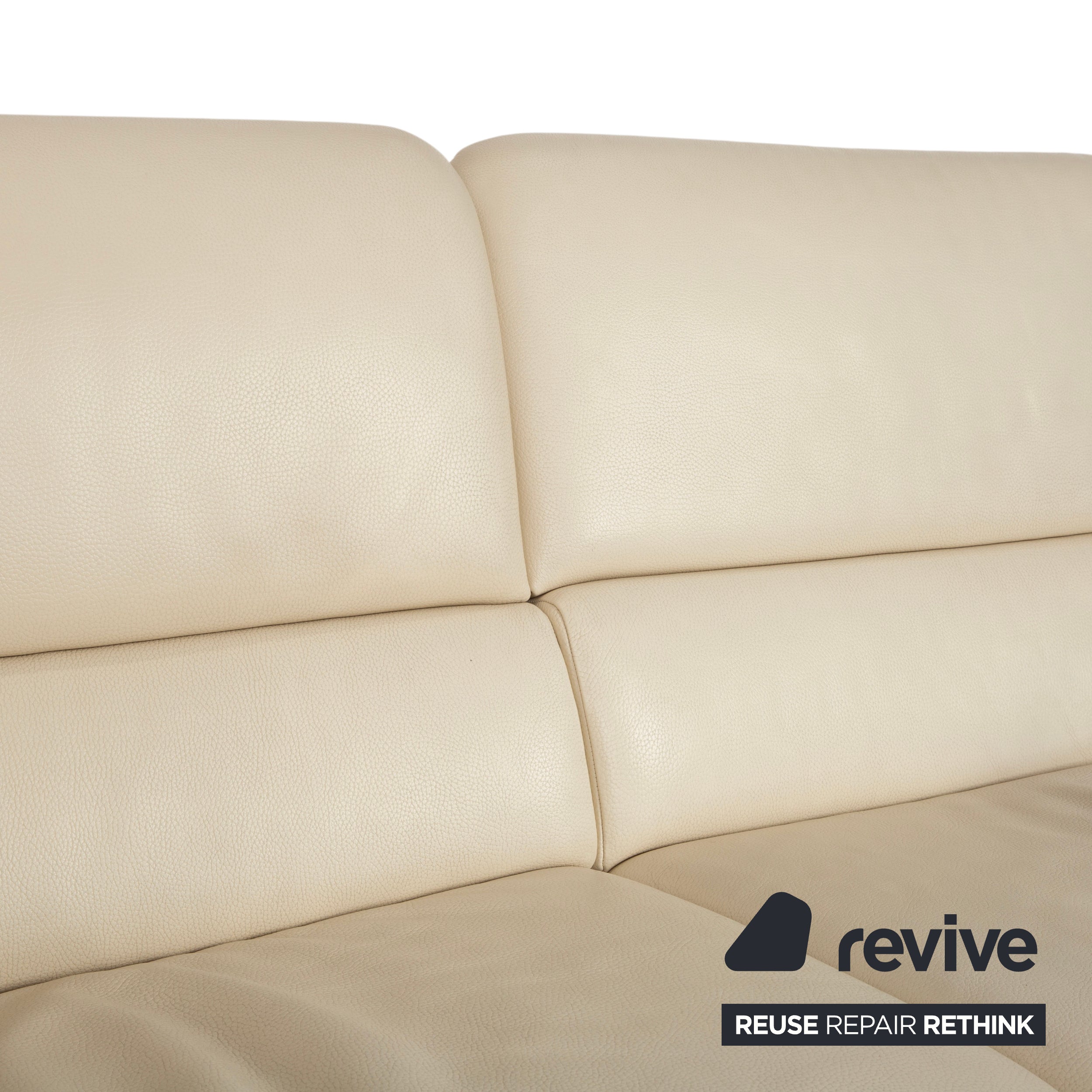 Erpo Chalet Leder Zweisitzer Creme Beige Sofa Couch manuelle Funktion