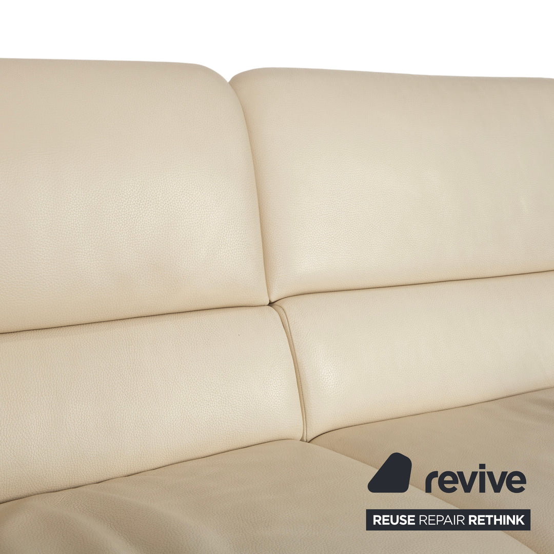 Erpo Chalet Leather Two-Seater Cream Beige Sofa Manual Function